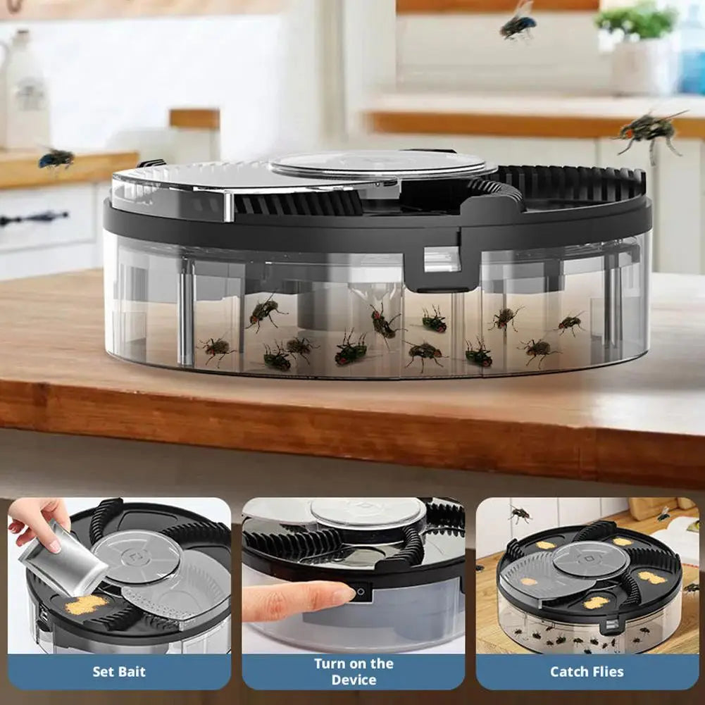 USB Electric Fly Trap – Silent Rotating Insect Catcher Electric Fly Trap QXL