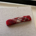 Red Plaid Tweed Hair Clips | Non-Slip Side Bang Clip Hair Clip QXL One striped square