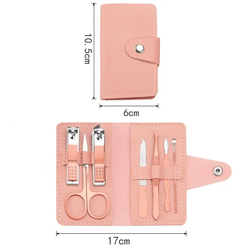 7-Piece Manicure Pedicure Nail Care Kit with PU Leather Case Nail Care Kit QXL