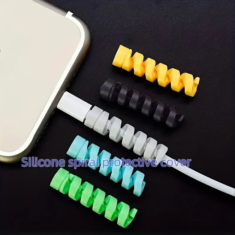 Silicone Spiral Cable Protector Sleeve | Charging Cable Winder Cable Protector Sleeve QXL