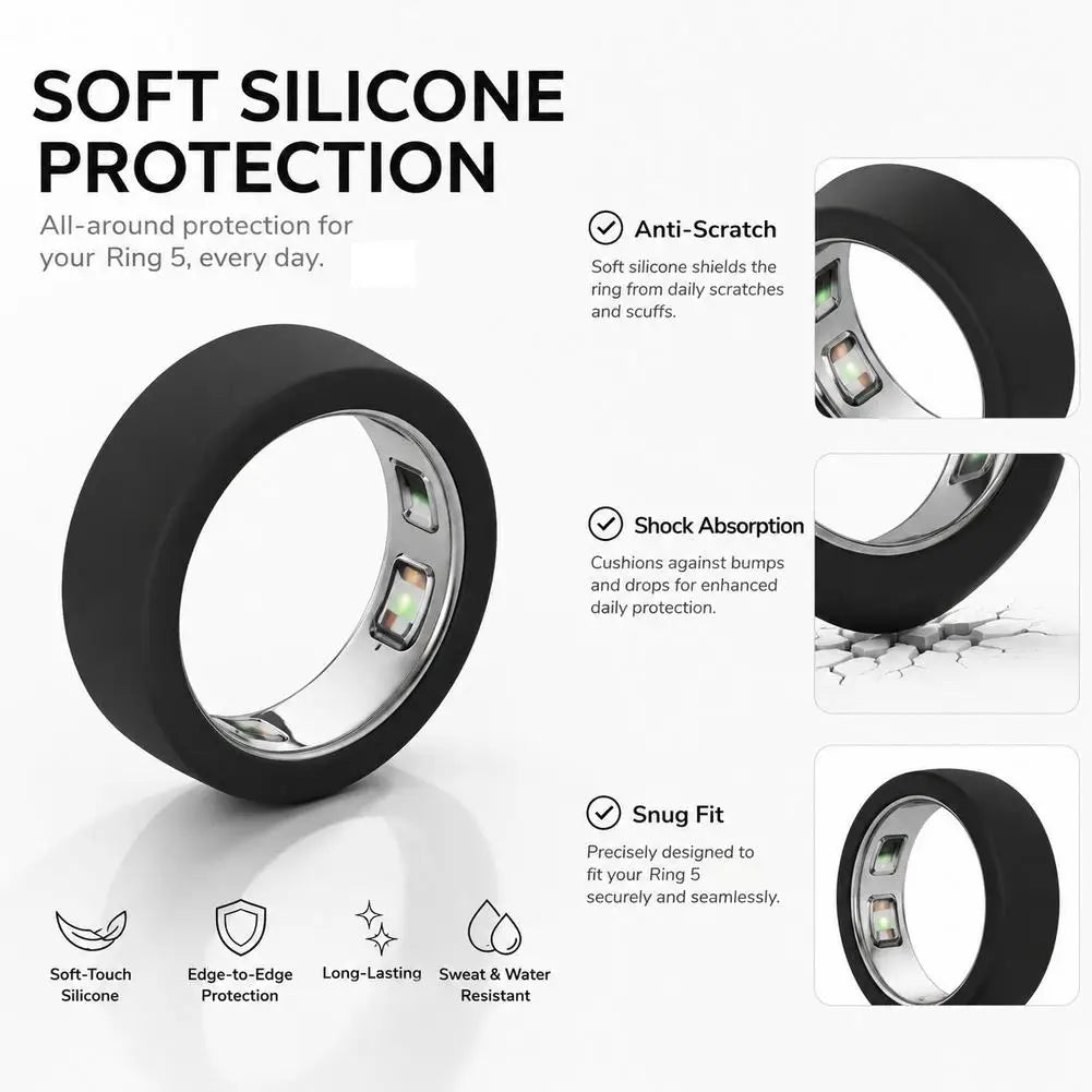 Silicone Cover for Oura Ring 5 | Protective Workout Case Smart Ring Cover QXL