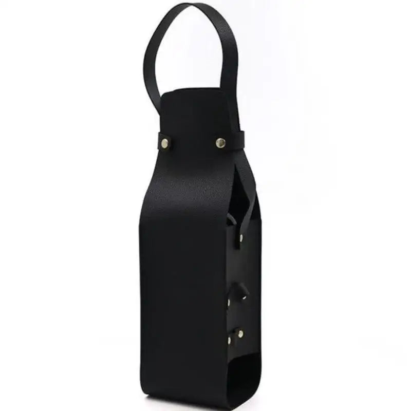 PU Leather Wine Tote Bag with Handle | Travel Bottle Carrier Wine Bottle Carrier QXL Black