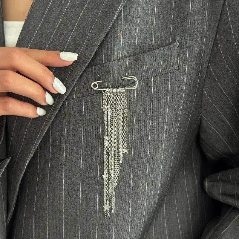 Women's Tassel Brooch Pin | Zinc Alloy Waist Buckle Clasp Tassel Brooch Pin QXL