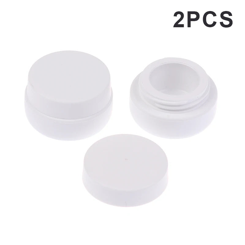 2-Pack UV Gel Nail Jars 2–2.5ml | Light-Blocking Containers Nail Gel Jar QXL 2Pcs White