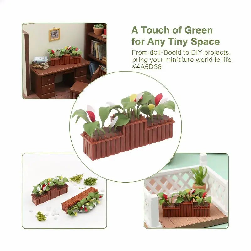 1:12 Dollhouse Miniature Calla Lily Potted Plant Ornament Dollhouse Miniature QXL