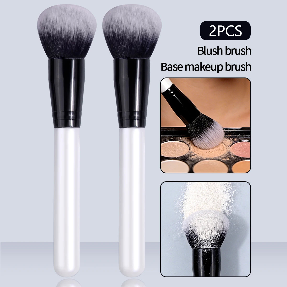 KOSSHOW 2-Pack Fluffy Blush & Contour Makeup Brushes Makeup Brush Set QXL