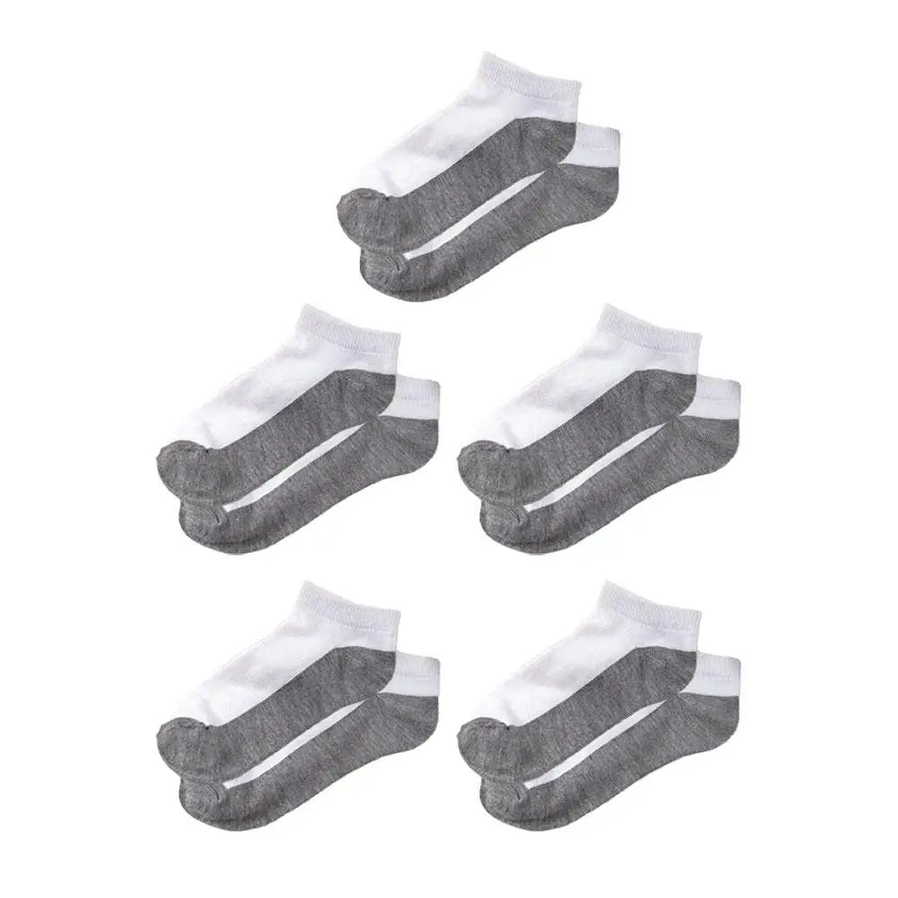 5-Pack Men's Low-Cut Ankle Socks | Breathable Polyester Men's Ankle Socks QXL 5Pairs