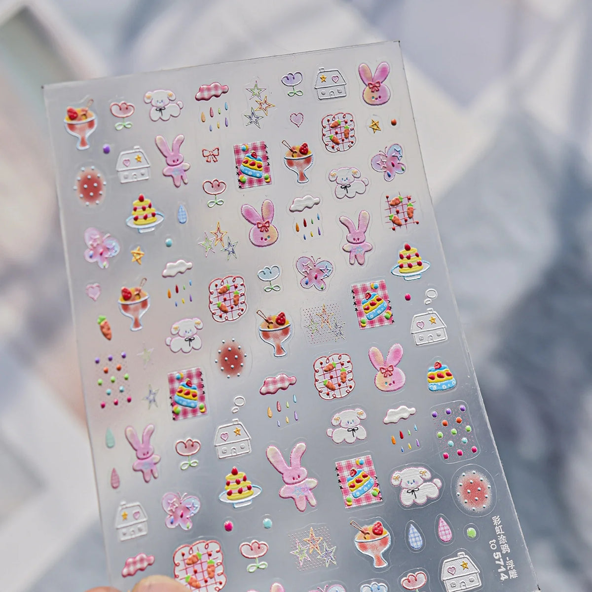 5D Embossed Kawaii Nail Stickers | Cartoon Nail Art Decals Nail Art Stickers QXL