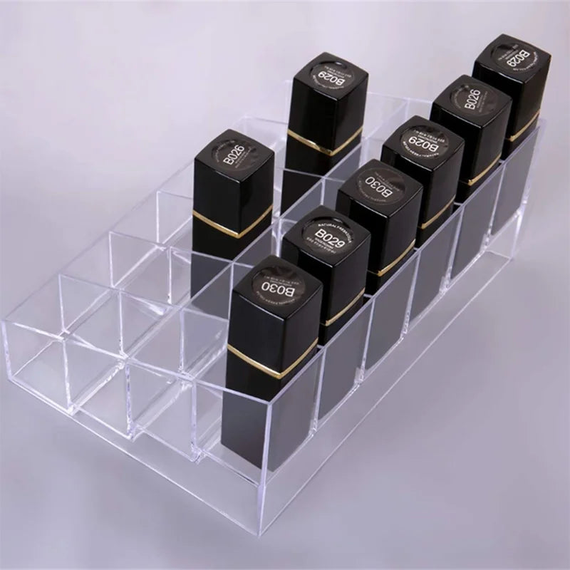 24-Slot Clear Acrylic Lipstick & Makeup Organizer Box Makeup Organizer Box QXL