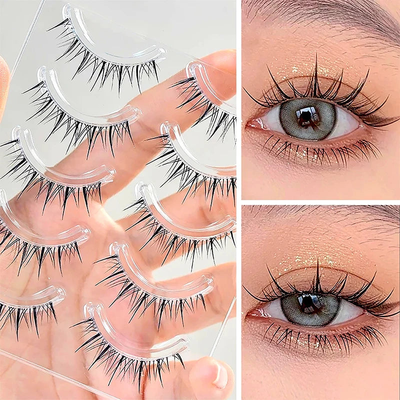 Thai Comic Wispy False Eyelashes | Reusable Cosplay Strip Lashes False Eyelashes QXL