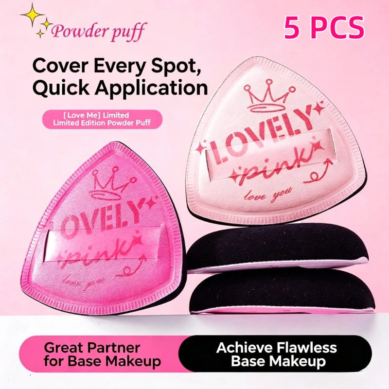 Pink Velvet Triangle Powder Puff | Wet & Dry Makeup Sponge Makeup Powder Puff QXL