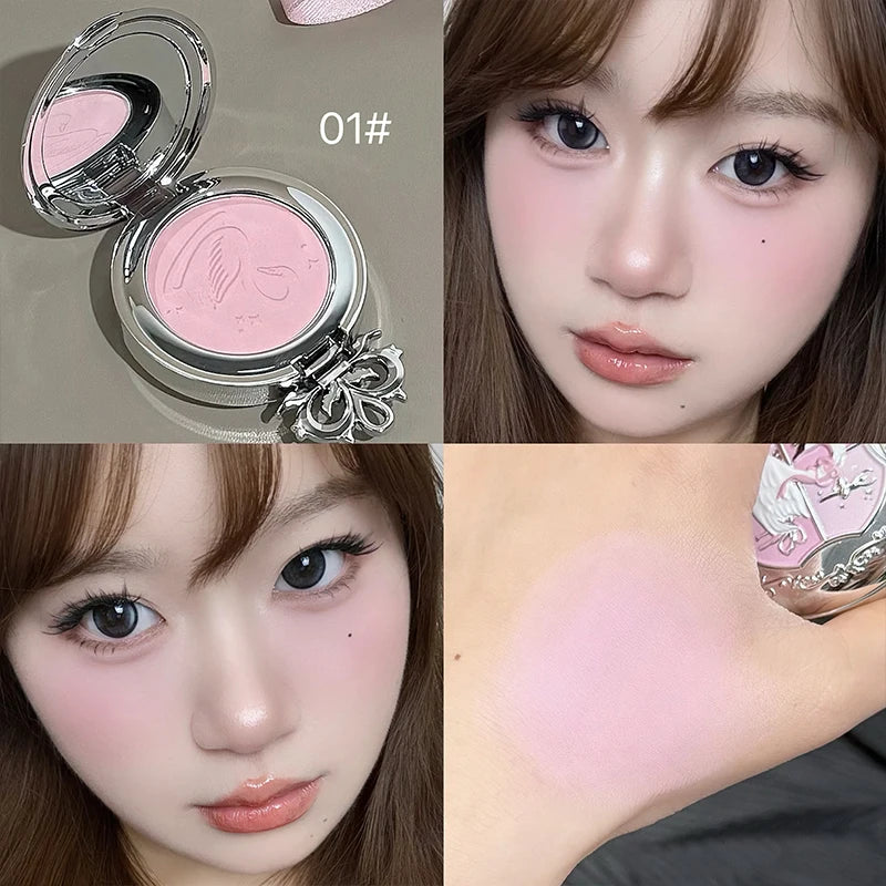 NICEKEY Matte Blush Palette – Peach Rose Cheek Tint & Contour Matte Blush Palette QXL 01