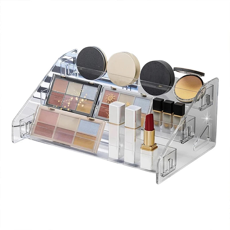 Multi-Layer Transparent Makeup Organizer & Cosmetic Rack Makeup Storage Rack QXL