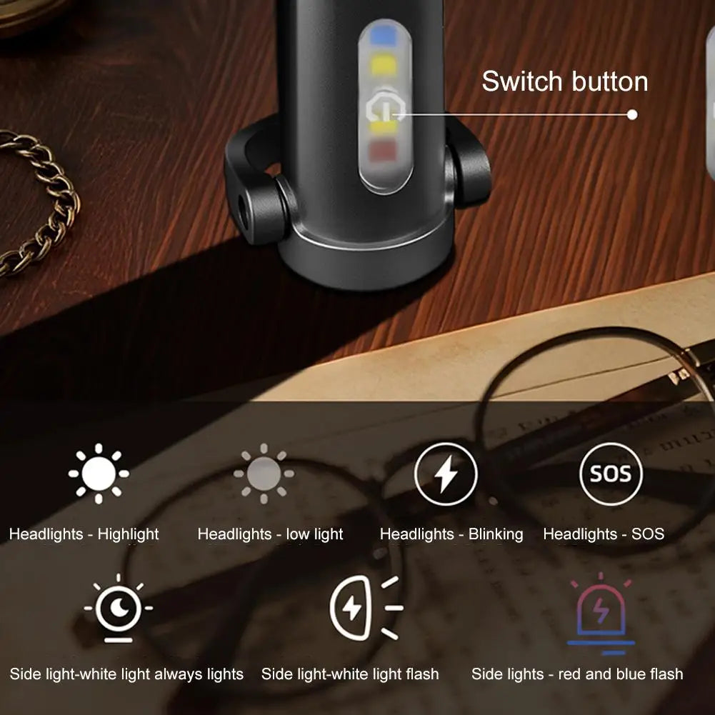 3-Pack Mini COB LED Keychain Flashlight | USB-C Rechargeable Keychain Flashlight QXL