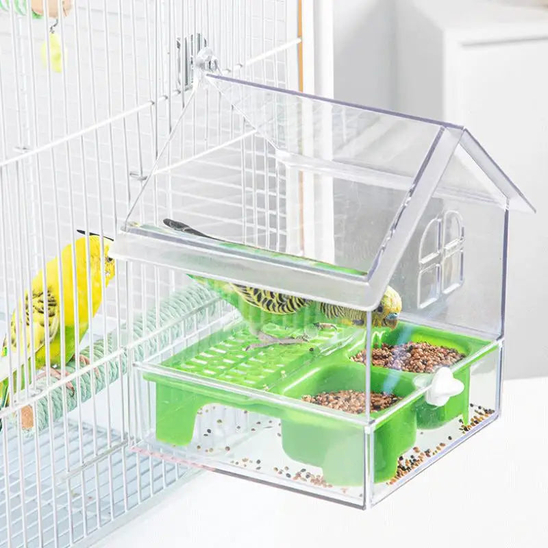Hanging Parrot Feeder & Bird Bath Bowl | Cage Accessory Bird Cage Feeder QXL