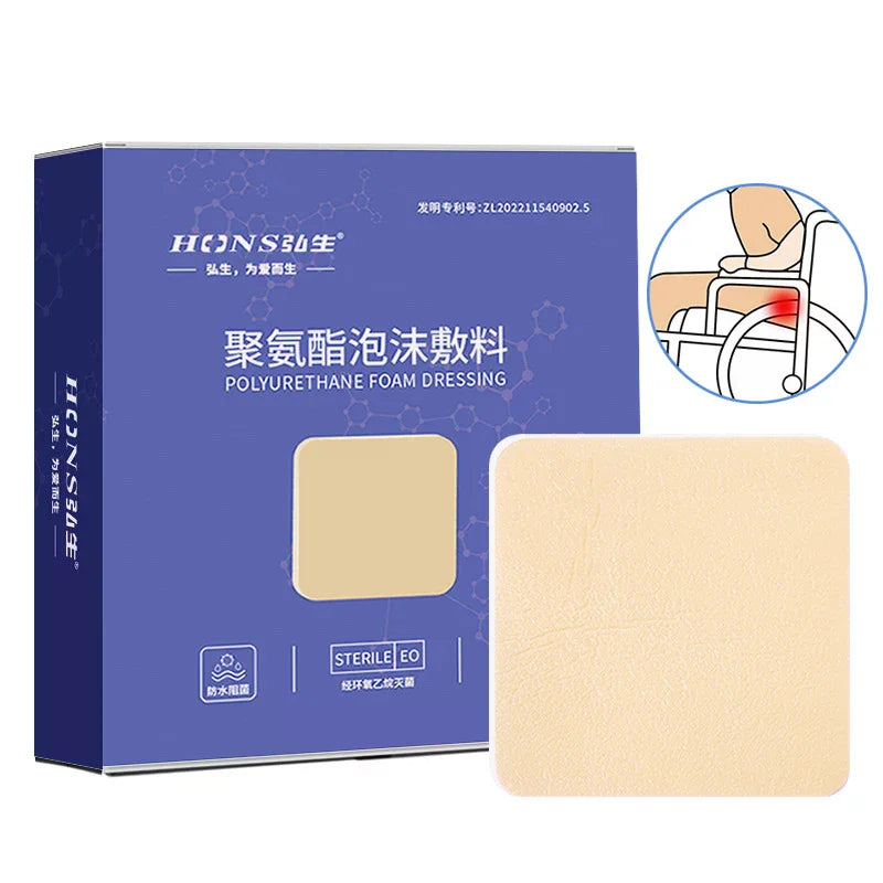 Foam Non-Adhesive Sterile Wound Dressing 10x10cm | 1-5 Pack Foam Wound Dressing QXL
