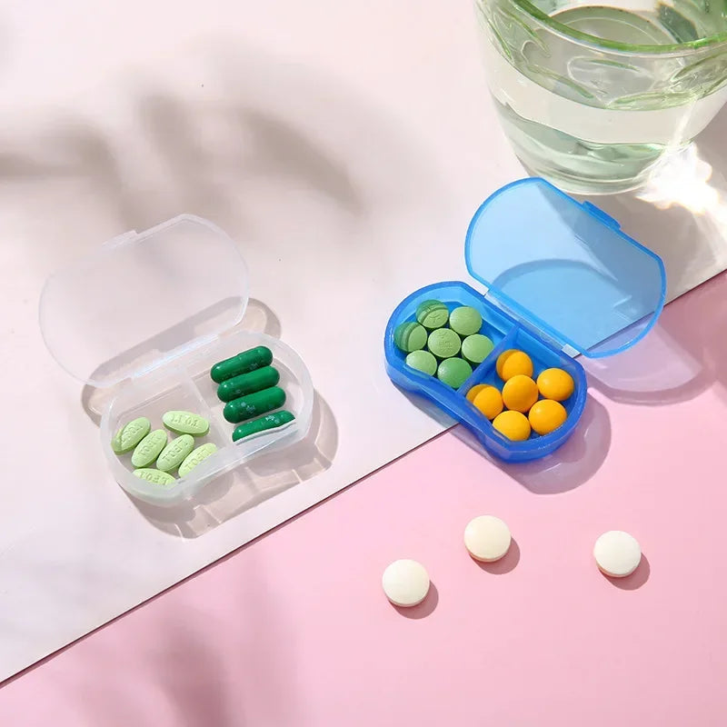 2-Grid Mini Travel Pill Organizer | Portable Tablet Case Pill Organizer QXL
