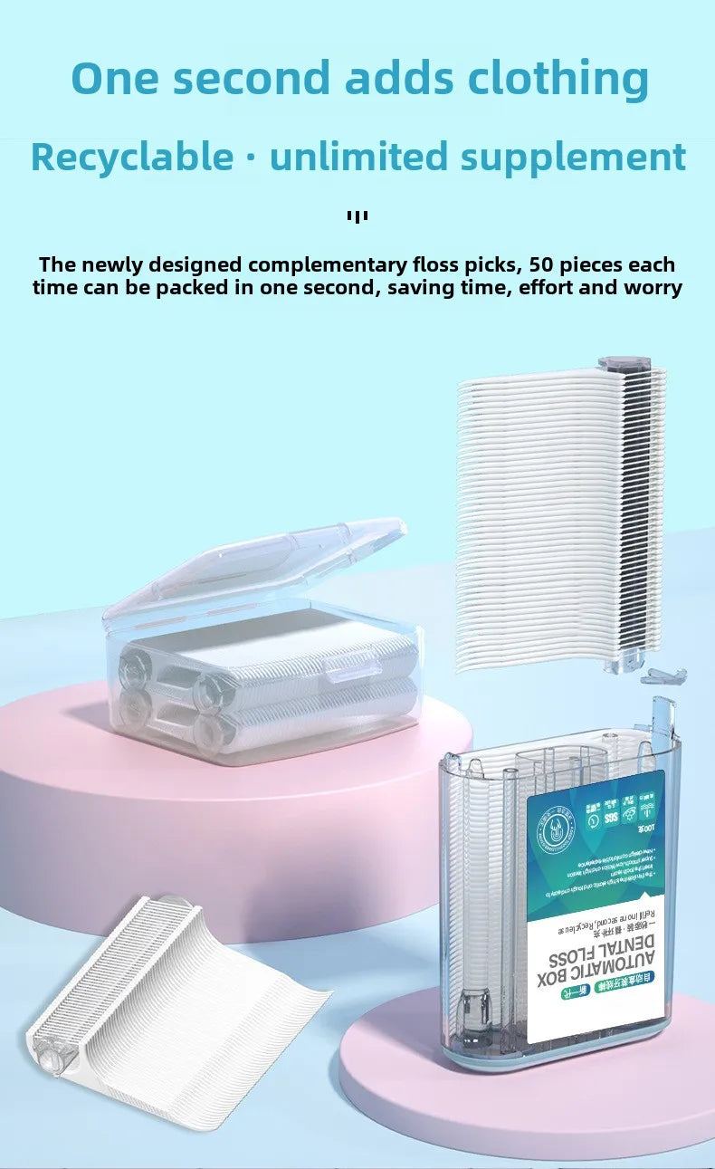 200-Pack Disposable Dental Floss Picks | Portable Storage Box Dental Floss Picks QXL