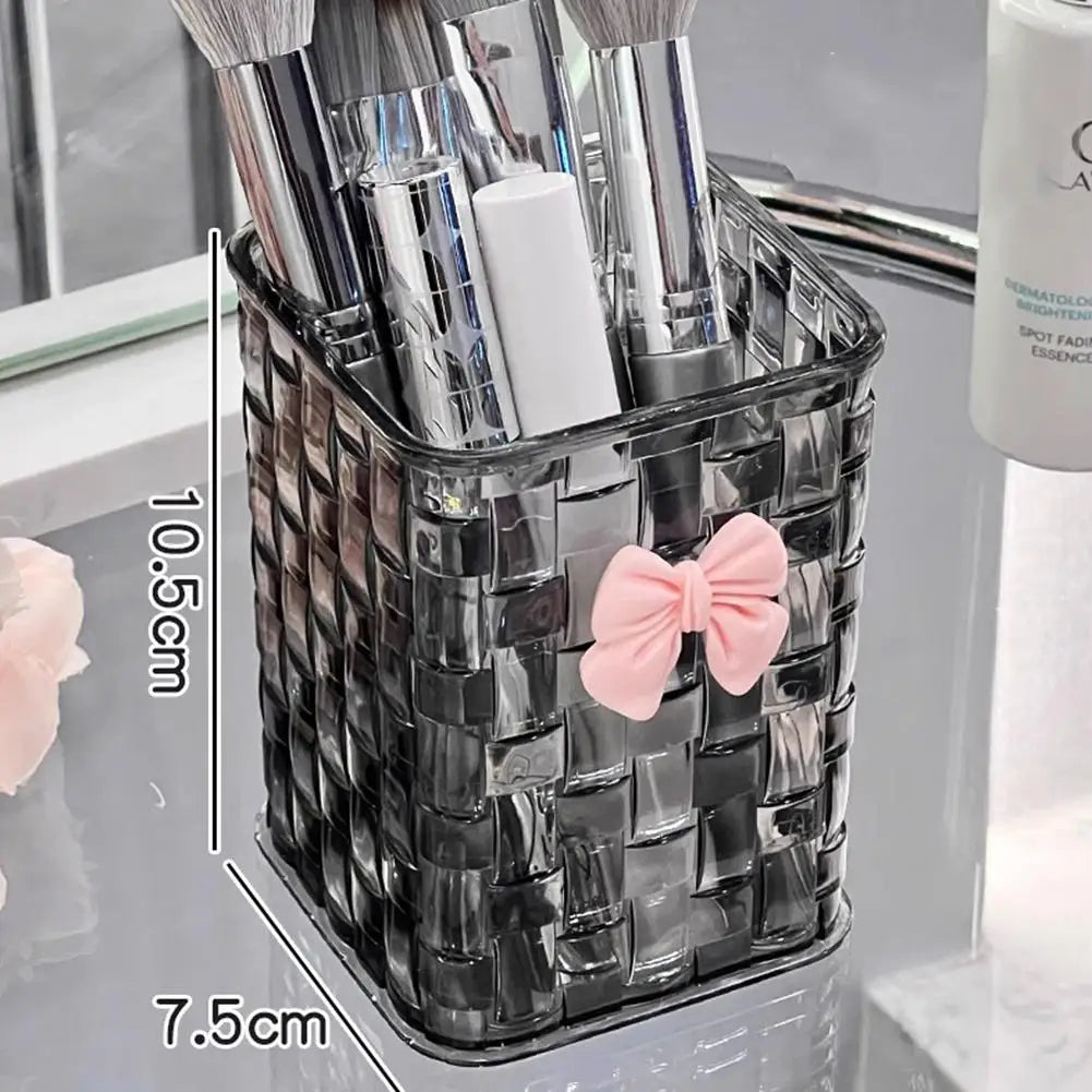 Transparent Bowknot Makeup Brush & Cosmetic Organizer Cosmetic Organizer QXL