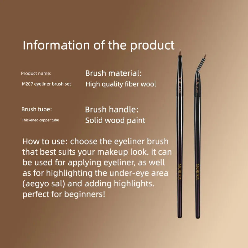 Moji M207 Folding Corner Eyeliner & Concealer Brush Eyeliner Makeup Brush QXL M207 Combination