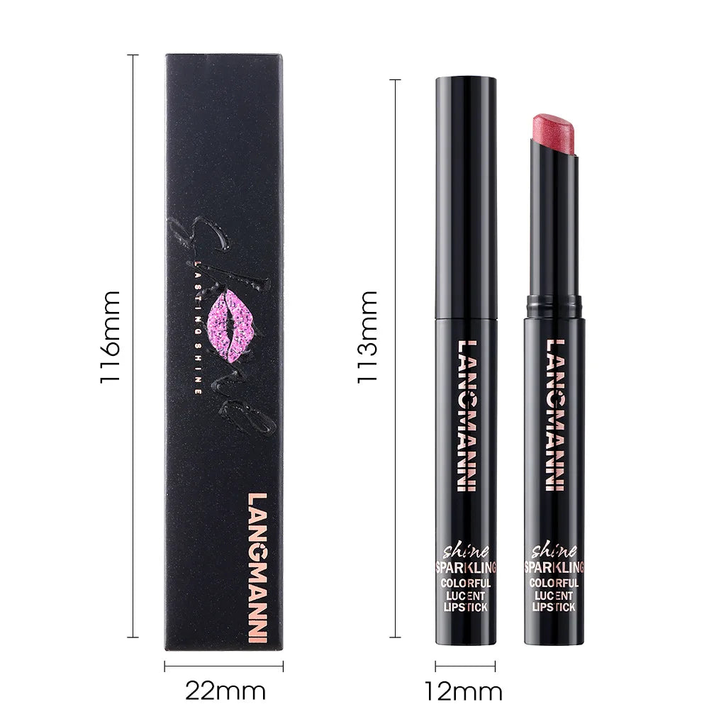 10-Color Glitter Waterproof Liquid Lipstick | Pearlescent Lip Tint Glitter Liquid Lipstick QXL