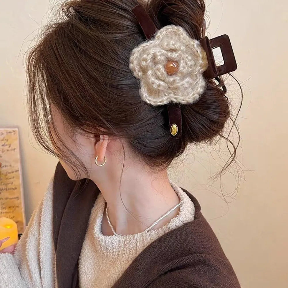 Vintage Flower Shark Claw Clip | Large Hair Clip 11cm Hair Claw Clip QXL