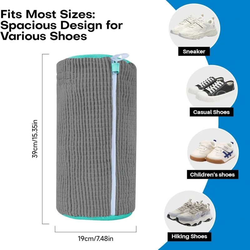 Reusable Shoe Washing Bag | Chenille Microfiber Laundry Bag Shoe Laundry Bag QXL