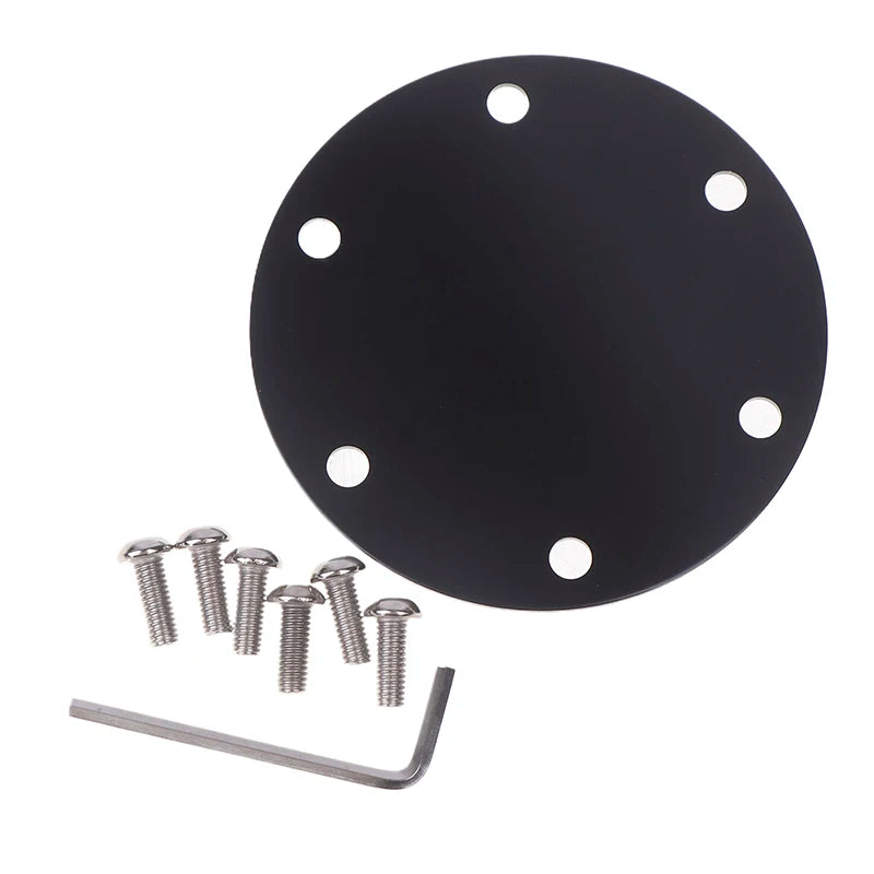 Aluminum 6-Hole Steering Wheel Horn Button Delete Plate Cover Steering Wheel Cover QXL 1set
