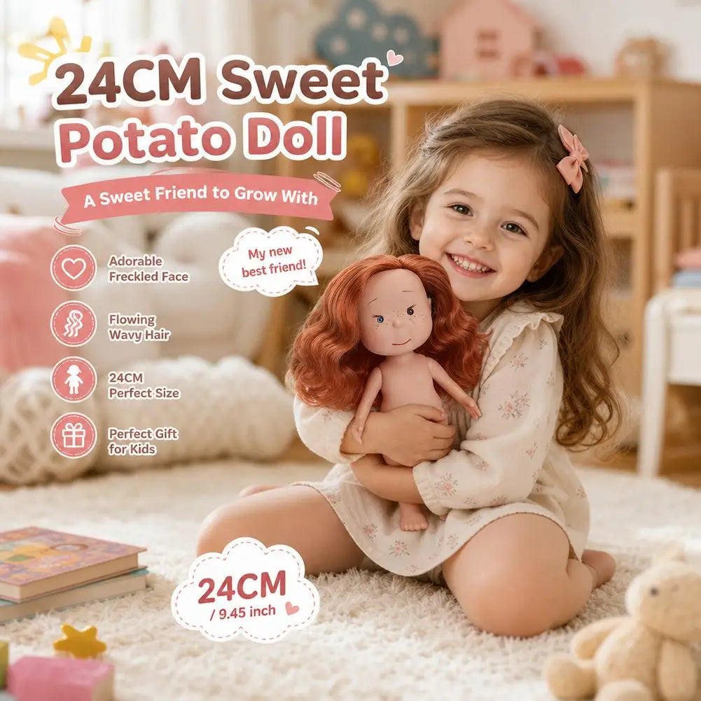 24cm Freckle Makeup Doll | Movable Joints DIY Dress-Up Fashion Doll QXL
