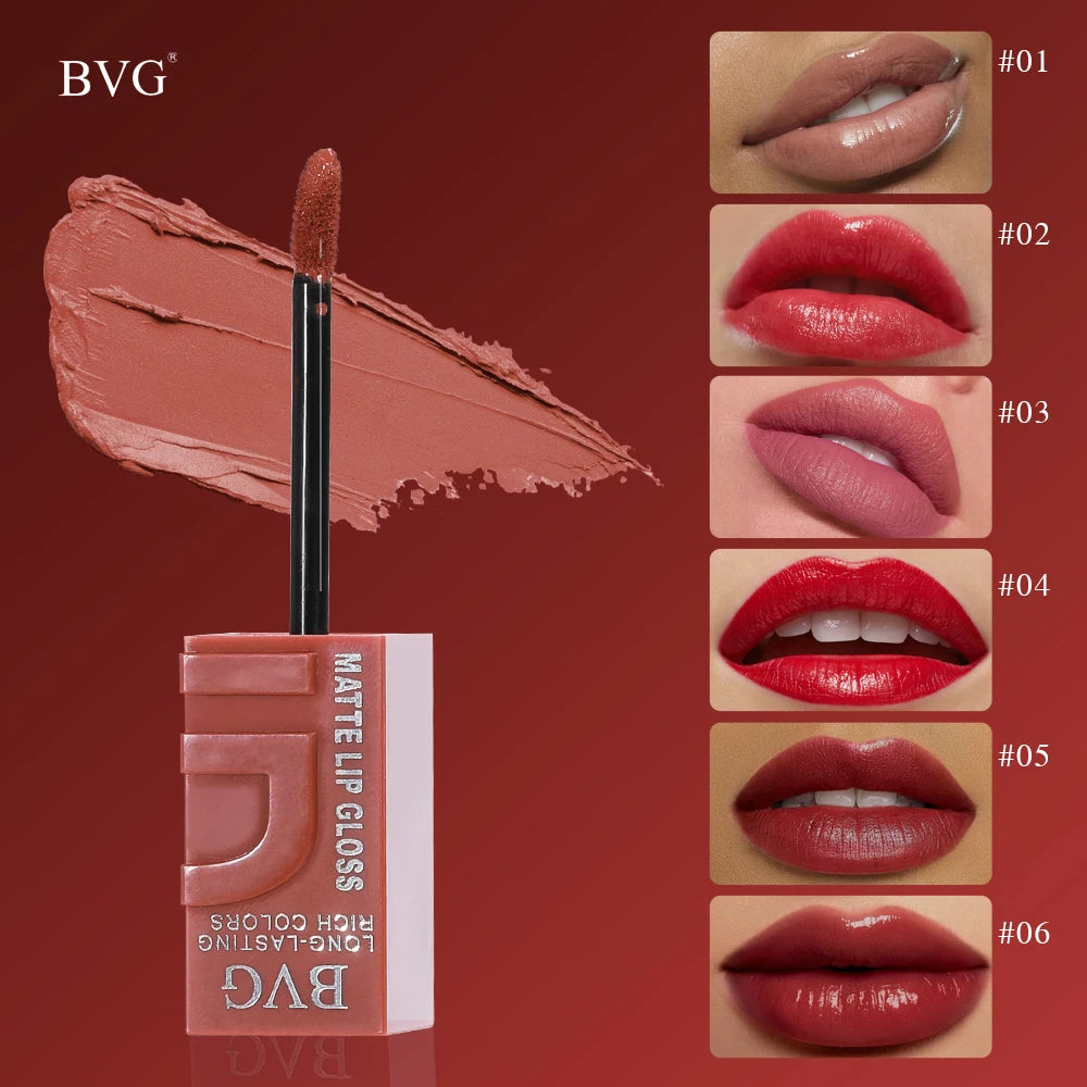 BVG Matte Liquid Lipstick | Long-Lasting Waterproof Lip Gloss Matte Liquid Lipstick QXL