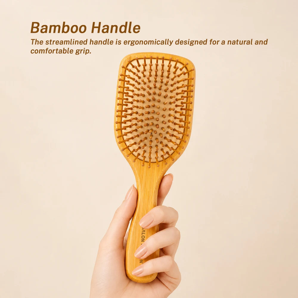 Bamboo Air Cushion Massage Hairbrush | Anti-Static Comb Massage Hairbrush QXL