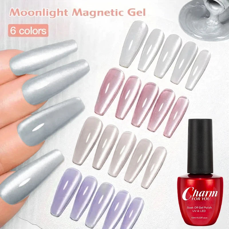 6-Color Mirror Cat Eye Magnetic Gel Nail Polish UV LED Magnetic Gel Polish QXL