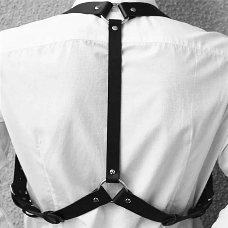 Adjustable PU Leather Chest Harness Belt | Unisex Punk Style Body Chest Harness QXL