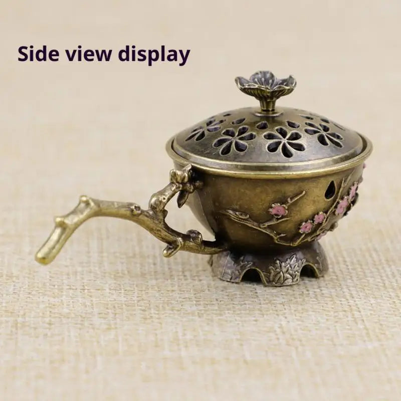 Plum Blossom Handheld Incense Stick Burner | Zinc Alloy Décor Incense Burner QXL