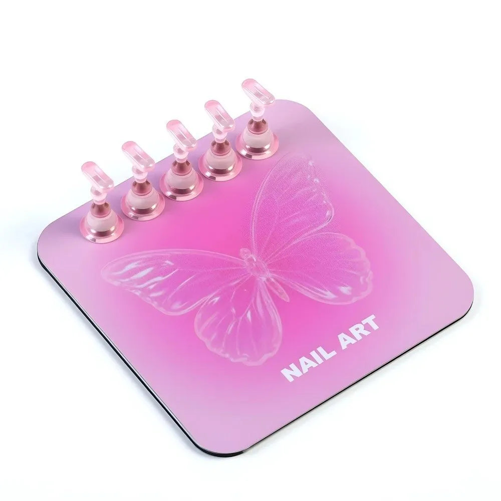 Heart 2-in-1 Nail Holder & Mixing Palette | Alloy Nail Stand Nail Art Stand QXL