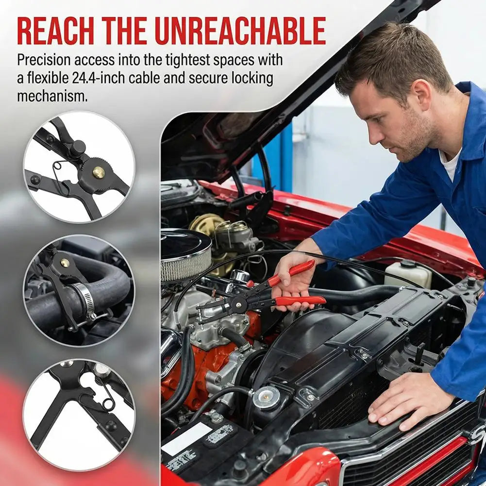 Flexible Cable Hose Clamp Pliers | 24.4" Auto Repair Tool Hose Clamp Pliers QXL