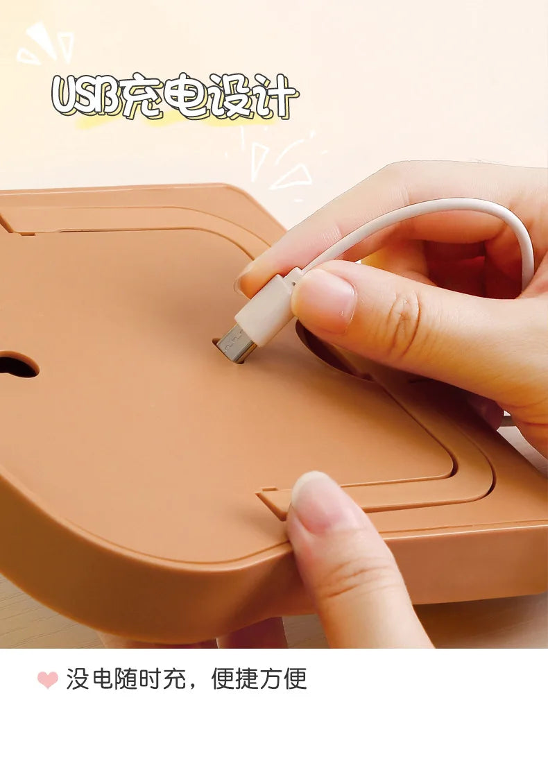 Toaster-Shaped LED Makeup Mirror | Foldable Rechargeable LED Makeup Mirror QXL