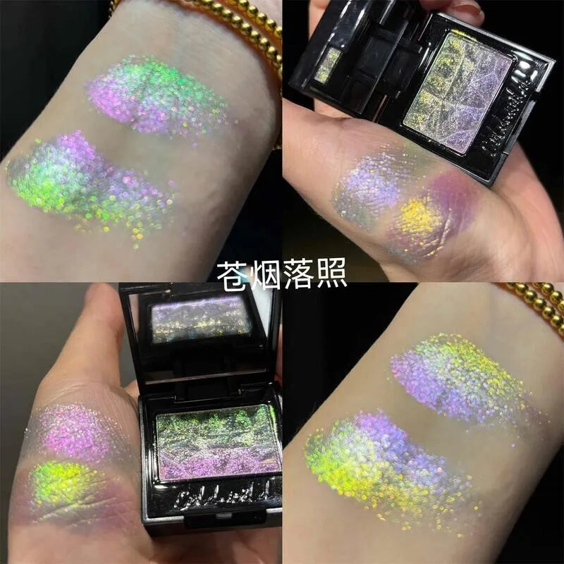 Chameleon Glitter Eyeshadow Moon White Peach Blossom Shimmer Glitter Eyeshadow QXL