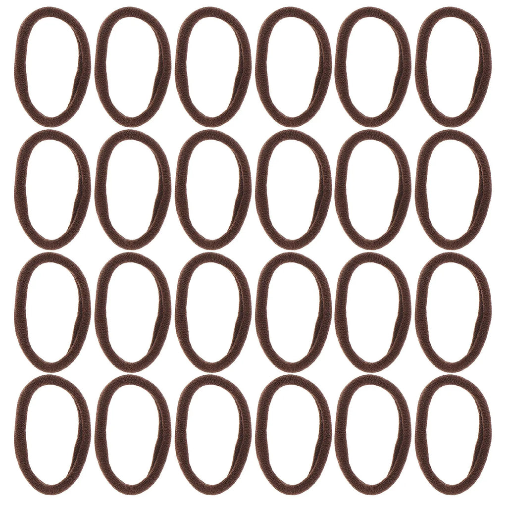 100-Pack Seamless Elastic Hair Ties | Deep Coffee Ponytail Holders Elastic Hair Ties QXL Default Title
