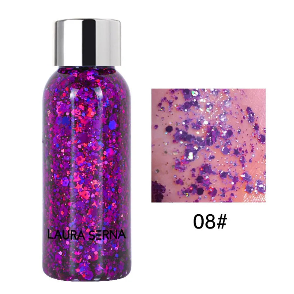 Face & Body Glitter Gel with Sequins | 9 Colors, 35ml Face & Body Glitter QXL 08-