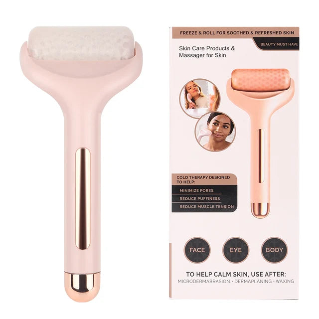 Ice Face Roller Massager | Skin Lifting & Tightening Tool Face Roller Massager QXL pink with box