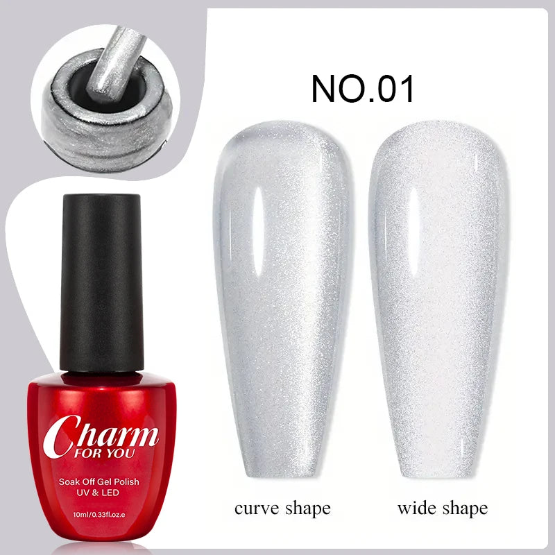 Magnetic Cat Eye Gel Nail Polish | Glass Bead UV Gel 10ml Magnetic Gel Polish QXL 01