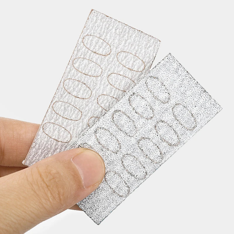 50-Pack Self-Adhesive Nail Sanding Flakes | Dual Grit Manicure Nail Sanding Flakes QXL
