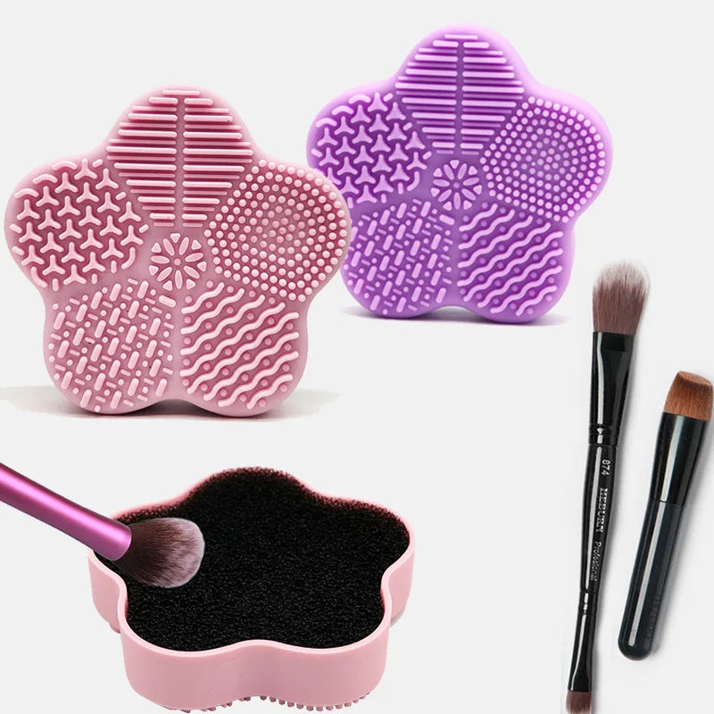 Seashell Silicone Makeup Brush Cleaner Pad & Scrubber Mat Brush Cleaning Mat QXL