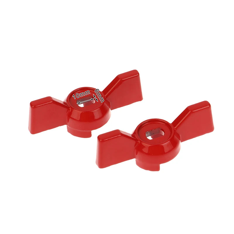 2-Pack Aluminum Red Butterfly Ball Valve Handle Wrench Valve Handle Replacement QXL 10x6MM Hole