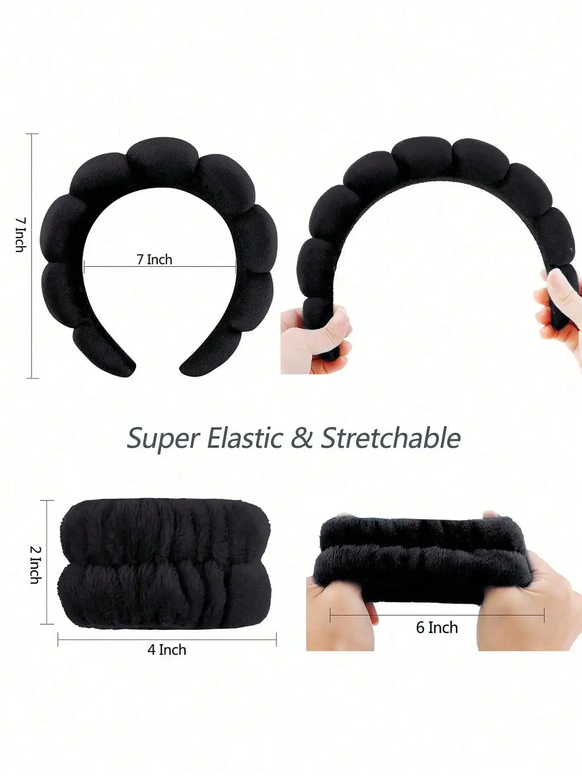 4-Piece Facial Cleansing Set – Hairband, Wristband & Pore Tool Facial Cleansing Set QXL
