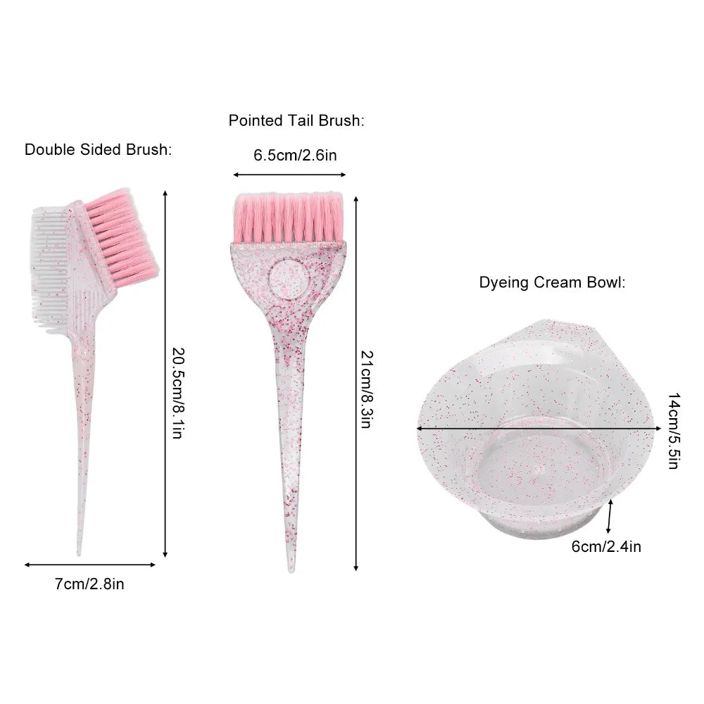 3-Pc Hair Dye Brush Set – Bowl, Pointed Tail & Double Brush Hair Dye Brush Set QXL