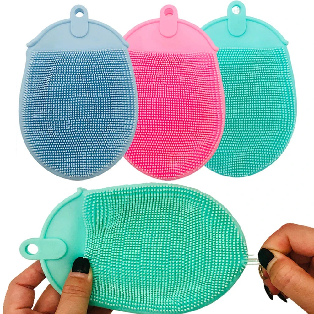 Silicone Exfoliating Bath Brush Glove | Body Scrubber Silicone Bath Brush QXL