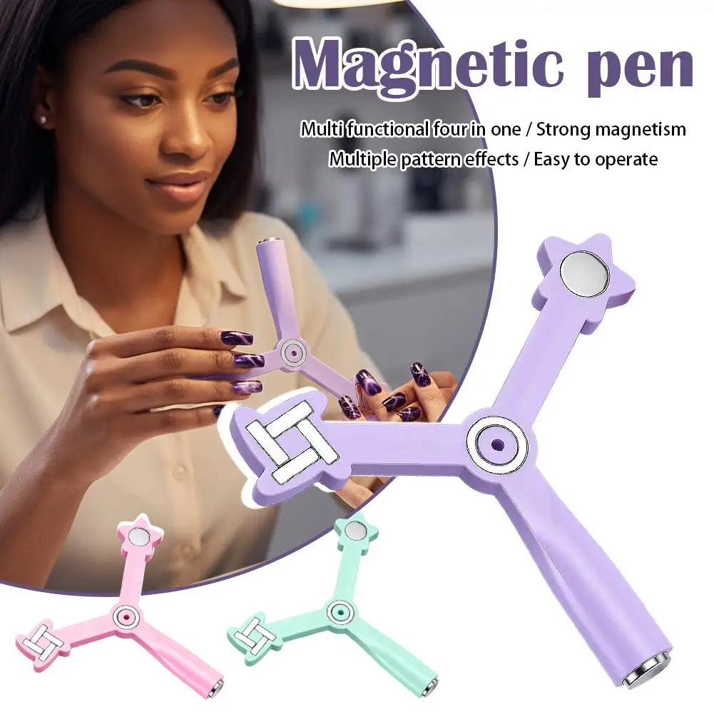 4-in-1 Cat Eye Nail Magnet Pen | Gel Manicure Tool Nail Art Magnet Tool QXL