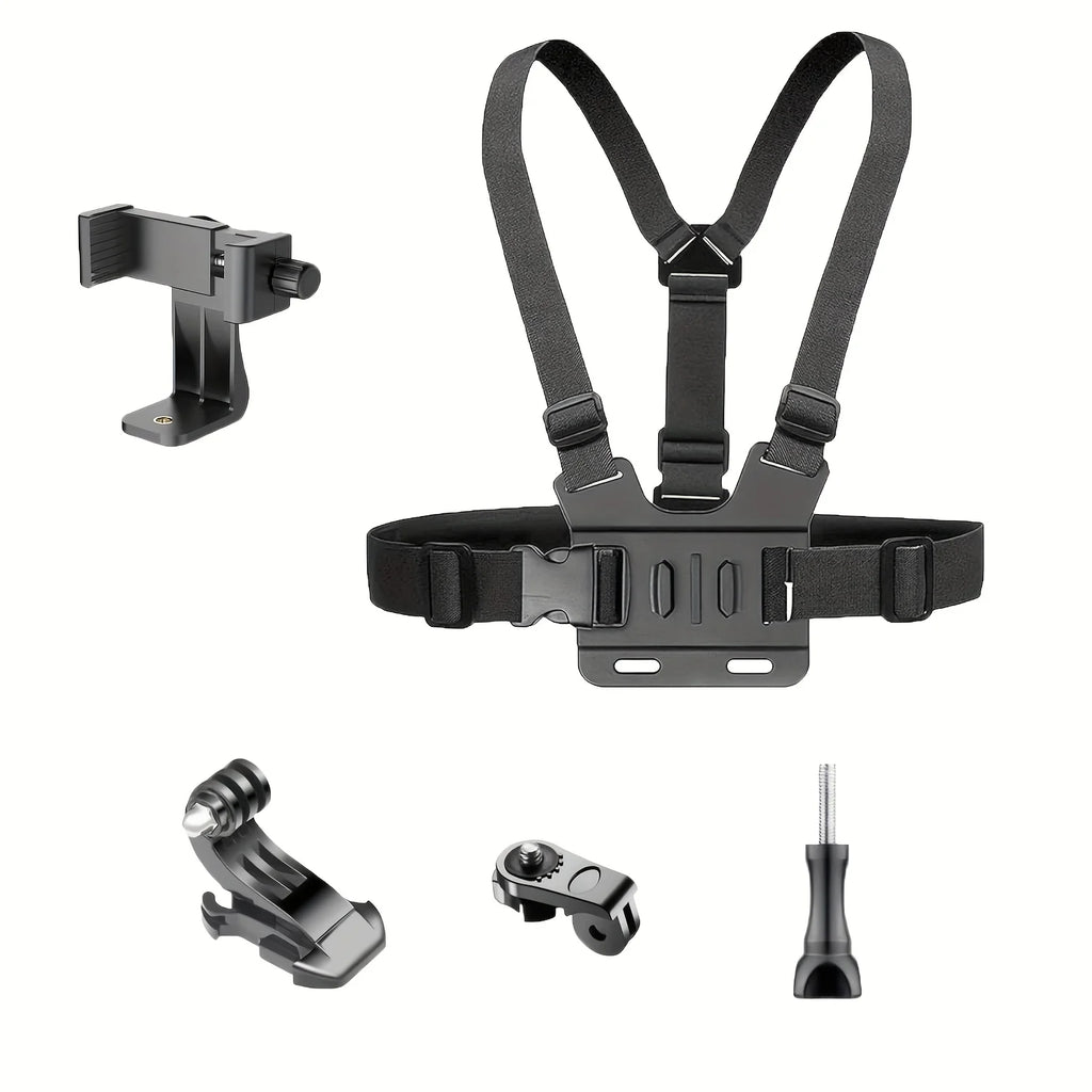Chest Strap Phone Mount | Anti-Shake Hands-Free Holder Chest Phone Mount QXL 5 in 1